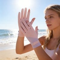 Ice Silk Summer Gloves for Women's Outdoor, Non Slip, Thin, Breathable, Sunshade, Flip Cover, Touch Screen Gloves