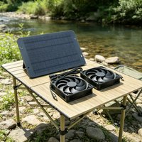 All Weather Available Solar Powered Double Fan Circulation Device Waterproof Exhaust Cool Gear Practical Choice For Backyard