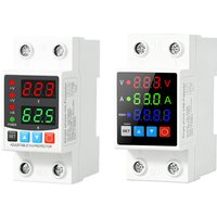 40A 63A 80A 220V 230V DIN Rail Dual Display Adjustable Over Voltage Current And Under Voltage Protective Device Protector Relay