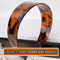 Retro Board Basic Tortoiseshell Headband Print Patterned Toothed Non Slip Headband Washing Face Makeup Acetate Headwrap Women