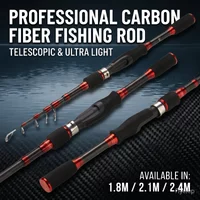 DEUKIO Lightweight Carbon Fiber Spinning Casting Fishing Rod Telescopic Pole 1.8M 2.1M 2.4M Lure Fishing Gear Tackle
