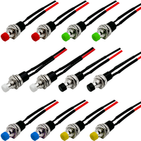 5Pcs PBS-110 Round Button 7mm Momentary Self-resetting Push Button Switch ON OFF with 20cm Wire