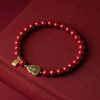 Authentic Natural Cinnabar Jade Gourd Bracelet Cinnabar Bracelet Necklace Hanging Pandora Bracelet