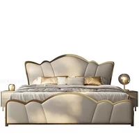 User-friendly Metal Bed colchon King Size Luxury Bedroom Furniture Set High-End Mattress Bedside Table Double Bed With Drawers