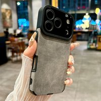 Luxury Leather Lambskin Shockproof Phone Case For iPhone 17 16 Pro Max Air 15 14 13 12 11 Pro XS Max X XR 7 8 SE2 Matte Cover