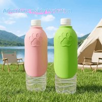 Food Dispense Portable Pet Walking Cup 2-in-1 Leaf Shaped Dog water Feeder Removable Collapsible Outdoor Pet Cup Travel Use
