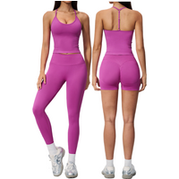 Seamless Yoga Set 2PCS Women Gym Clothing Scrunch Bum Leggings Padded Bra Workout Outfits Fitness Sportswear Suits Athletic Wear