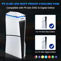 Top Cooling Fan For PS5 Slim w RGB LED Light Game Host Radiator Top Dust-proof Heat Dissipation Fan for PS5 Slim Console