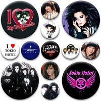 Music Singer Beautiful Brooches Rock Band Round Lapel Pins Tokio Hotel Bill Kaulitz Badge Fan Collection Accessorie Jewelry Gift