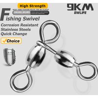 3 Way Swivel Stainless Steel Crane Swivels Fishing Barrel Swivels Fishing Tackle Catfish Rig Swivels Surf Fishing Bottom Rig