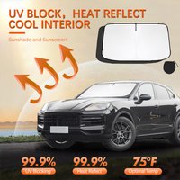 For Porsche Cayenne 958 Car Sun Viso Front Window Windshield Sunshade Heat Insulation Summer Sun UV Protection Auto Accessories