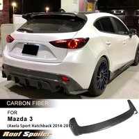 Car Rear Roof Spoiler Wings for Mazda 3 Axela Sport Hatchback 2014-2017 Racing Rear Spoiler Roof Wing Lip Full Carbon Fiber FRP