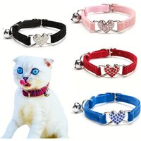 1PC Pet Collar With Bell Lovehearts Colorful Dog Puppy Cat Accessories Kitten Collar Adjustable Safety Bell Ring Necklace Pet