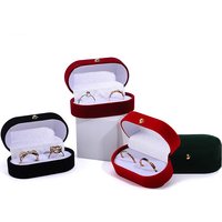 Velvet Dual Jewelry Ring Gift Packaging Box Engagement Wedding Couple Ring Box Valentine Double Rings Storage Presentation Case