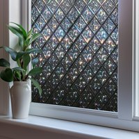 3D Prism Blackout Window Privacy Film Full Light Blocking Static Removable Anti UV Heat Insulation Decor Sticker for Home Office