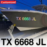 2PCS/Sheet Custom Vessel Registration Number Boat Stickers Waterproof DIY Yacht Motorboats Kayaks Car Self-adhesive Vinyl Decals