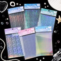 6 Sheets Iridescent Glitter PET Stickers, Laser Holographic Scrapbooking Overlay
