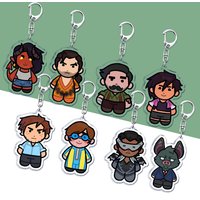 DISPATCH Z-Team Cartoon Chibi Keychain Accessories Bag Charms Keyrings Jewelry Fans Freinds Game Lovers Gifts