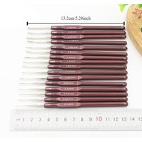 16Pcs Plastic Handle Crochet Hooks Set Knitting Needles for Crafting Hobby Essentials