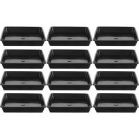 12Pcs Black Plant Pot Saucers - Flower Basin Bottom Mats, Durable Plastic Drip Trays for Indoor & Outdoor Gardening