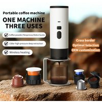 Portable Coffee Machine Wireless 3-in-1 for Ground/Nespresso/DolceGusto Capsule 15Bar 7800mAh Digital Display