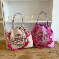 New Women's Embroidered Bag, Large Capacity Shoulder Bag, Fashionable Floral Series Women's Bag, Commuter Bag
