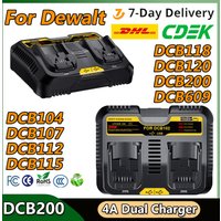 For Dewalt DCB609 Battery Dual Charger 4A For DCB200 DCB104 DCB107 DCB112 DCB115 DCB120 Rechargeable Battery Charger