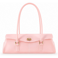 Clear Macaron Color Buckle Flip Hobo Underarm Shoulder Bag,Women Lightweight Top Handle Handbag,French Chic Long Stick Tote Bag