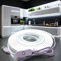 LED Strip Neon Light USB DC 5V with Switch Flexible Silicone Neon Sign Tape 1m/2m/3m/4m/5m For Kitchen Room DIY Decoration