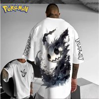 Pokemon Mimikyu Graphic T Shirt 2026 Summer Oversized Loose Fit White Cotton Short Sleeve Anime Streetwear Tee for Men Women