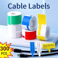 100/300pcs Cable Labels Stickers Self-adhesive Durable Roll Wire Network Classification Thermal label Paper For Portable Printer