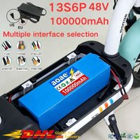 48V13S6P 100000mAh Battery Pack High Capacity Rechargeable Lithium Ion Battery for E-bike Scooter Foldable Electric Bike, Charge