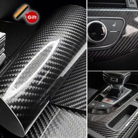 6D Carbon Fiber Wrap Waterproof Car Stickers Vinyl Auto Tuning Motorcycle Stickers Glossy Black DIY Car Adhesive Auto Accessorie