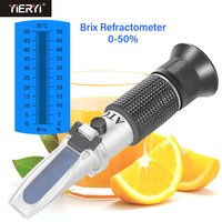 Handheld 0-50% Brix Refractometer Sugar Content Tester Concentration Meter with ATC for Food Juice Fruit Marmalade Honey Drinks