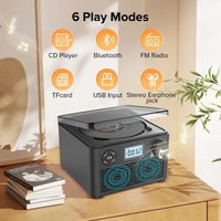 Retro Home Use Bluetooth Music Disc Player Portable CD Player with Speakers and Bluetooth Function Small Rechargeable CD Player