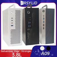 A09 3.8L A4 ITX Chassis HTPC Portable Mini Computer Case PC Support Type-C PCIe 2.5' SSD Drive IPC Flex PSU