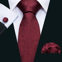 Classic Paisley Men Necktie With Pocket Square Cufflinks Set High Quality Suit Tie For Male Wedding Party Barry.Wang Designer