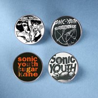 New Sonic Youth Band Round Brooch Rock Band Punk Music Singer Pin Metal Badge Fan Collection Jewelry Clothing Accessories