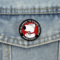 I'm Allergic To Stupid People Enamel Pins Sarcastic Dog Puppy Brooches Lapel Badges Cartoon Animal Jewelry Gift for Friends