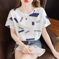 Women Summer Style Blouses Tops Lady Casual Short Sleeve O-Neck Flower Printed Blusas Tops SP1512
