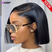 Bob Wigs 13x6 Glueless Lace Frontal Wig Human Hair Ready To Wear Super Double Drawn Wig Straight Bob 4x4/5x5 Closure For Women