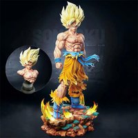 Jt Statue Dragon Ball Z Son Goku Figure têtes remplaçables Base Led Super Saiyan Goku figurines d'action Collection Mode jouets cadeaux