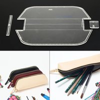3Pcs/set Acrylic Pen Pocket Leather Template Set DIY Home Handwork Leathercraft Sewing Pattern Tools Pencil Box Pencil Case