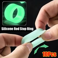 10Pcs Durable Silicone Fishing Rod Anti-skid Circle Luminous Absorbing Sweat Handle Wrapping Belt Rod Stop Ring O-ring