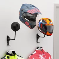 AliExpress NONE Wall Mount Metal Motorcycle Helmet Rack - Adjustable Bike & Bicycle Helmet Holder with 180° Rotation,Space-Saving Storage Hanger