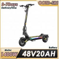 OOTD SR1 Elektroroller 1400W Leistungsstarker Motor 48V20AH Akku mit langer Laufzeit Faltbarer Elektroroller 10-Zoll-Reifen Doppelte Scheibenbremse Offroad E-Scooter