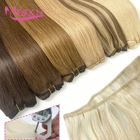 Human Hair Weft Extensions Hair Bundles Brown Blonde Color 100g Sew In Silky Straight Remy Skin Double Weft 14"-24" For Salon
