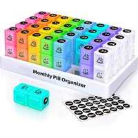 Monthly Pill Organizer 2 Times a Day, 31Day Pill Box AM PM, One Month Pill Box Organizer AM PM to Hold Vitamins, Supplements