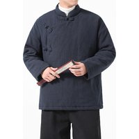 Parkas chinois traditionnels hiver hommes rétro lin coton rembourré vestes hommes épais lâche Vintage manteaux mâle Hanfu Parka vêtements d'extérieur