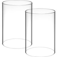 2pcs 7x10cm Glass Lampshade Covers Transparent Cylinder Windproof Shades Romantic Atmosphere Decorative Holders Taper